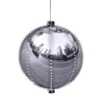 13 In. Tall Large Hanging Christmas Ball Ornament With LED Lights, Silver