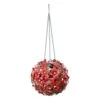 8 In. Dia Solar Christmas Hanging Poinsettia Ornament With LED Light, Red -Christmas Decor Shop alpine corporation single christmas ornaments qlp924slr rd 64 1000