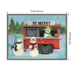 23.5 In. W X 18 In. H Christmas On Wheels III Christmas Holiday Framed Canvas Box Wall Art -Christmas Decor Shop amanti art christmas wall decorations 38865447560 1f 1000