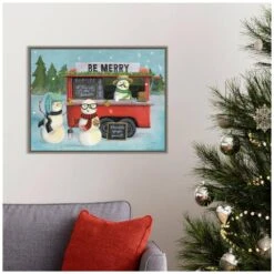 23.5 In. W X 18 In. H Christmas On Wheels III Christmas Holiday Framed Canvas Box Wall Art -Christmas Decor Shop amanti art christmas wall decorations 38865447560 31 1000