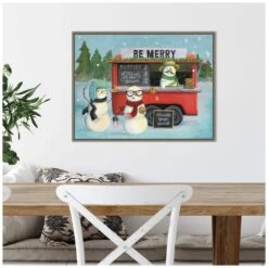 23.5 In. W X 18 In. H Christmas On Wheels III Christmas Holiday Framed Canvas Box Wall Art -Christmas Decor Shop amanti art christmas wall decorations 38865447560 44 1000