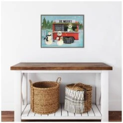 23.5 In. W X 18 In. H Christmas On Wheels III Christmas Holiday Framed Canvas Box Wall Art -Christmas Decor Shop amanti art christmas wall decorations 38865447560 fa 1000
