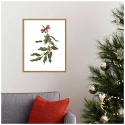 16 In. W X 19.62 In. H Peace And Joy Holly Christmas Holiday Framed Canvas Box Wall Art -Christmas Decor Shop amanti art christmas wall decorations 38865447824 31 1000