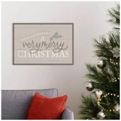 23.25 In. W X 16 In. H Vintage Christmas IV Neutral Christmas Holiday Framed Canvas Box Wall Art -Christmas Decor Shop amanti art christmas wall decorations 38865448380 31 1000
