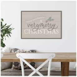23.25 In. W X 16 In. H Vintage Christmas IV Neutral Christmas Holiday Framed Canvas Box Wall Art -Christmas Decor Shop amanti art christmas wall decorations 38865448380 44 1000
