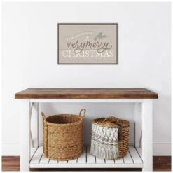 23.25 In. W X 16 In. H Vintage Christmas IV Neutral Christmas Holiday Framed Canvas Box Wall Art -Christmas Decor Shop amanti art christmas wall decorations 38865448380 fa 1000