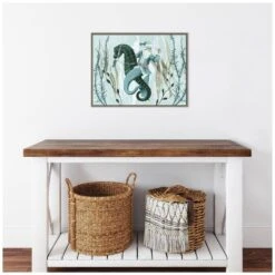 23 .5 In. W X 18 In. H The Sea Santa Collection A Christmas Holiday Framed Canvas Box Wall Art -Christmas Decor Shop amanti art christmas wall decorations 38865453412 fa 1000