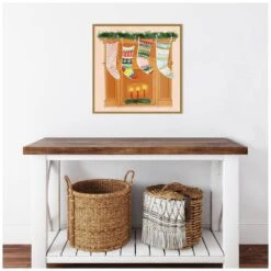 22 In. Christmas Stockings I Christmas Holiday Framed Canvas Box Wall Art -Christmas Decor Shop amanti art christmas wall decorations 38865456274 fa 1000