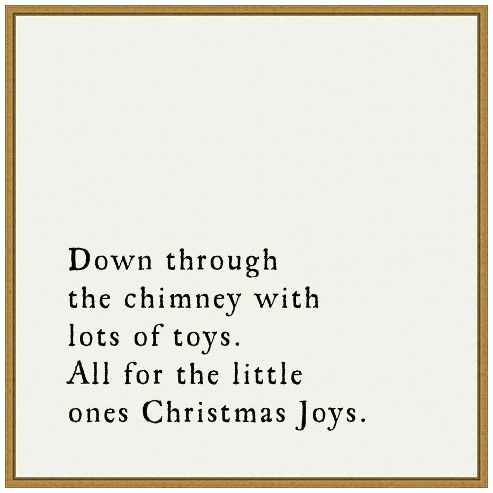 22 In. Canvas Down Through The Chimney Christmas Holiday Framed Box Wall Art 5 22 In. Canvas Down Through The Chimney Christmas Holiday Framed Box Wall Art - Image 3