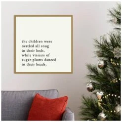 22 In. Sugar Plums Danced Christmas Holiday Framed Canvas Box Wall Art -Christmas Decor Shop amanti art christmas wall decorations 38865456292 31 1000