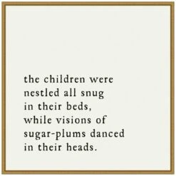 22 In. Sugar Plums Danced Christmas Holiday Framed Canvas Box Wall Art