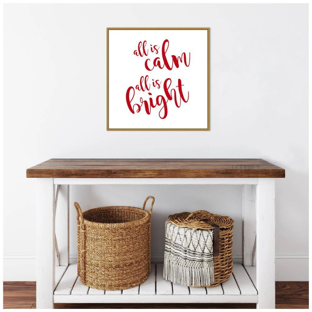 22 In. All Is Calm Script Red Christmas Holiday Framed Canvas Box Wall Art 9 22 In. All Is Calm Script Red Christmas Holiday Framed Canvas Box Wall Art - Image 7