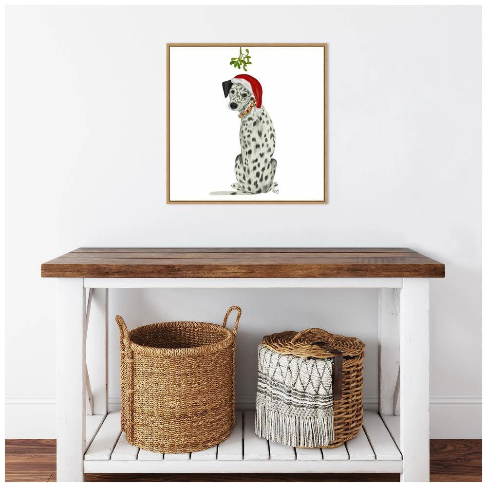 22 In. Christmas Dogs Dalmatian Mistletoe Christmas Holiday Framed Canvas Box Wall Art 9 22 In. Christmas Dogs Dalmatian Mistletoe Christmas Holiday Framed Canvas Box Wall Art - Image 7