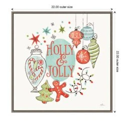 22 In. Retro Christmas IV Christmas Holiday Framed Canvas Box Wall Art -Christmas Decor Shop amanti art christmas wall decorations 38865456344 1f 1000