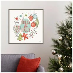 22 In. Retro Christmas IV Christmas Holiday Framed Canvas Box Wall Art -Christmas Decor Shop amanti art christmas wall decorations 38865456344 31 1000