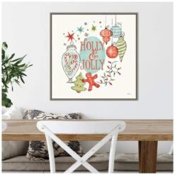 22 In. Retro Christmas IV Christmas Holiday Framed Canvas Box Wall Art -Christmas Decor Shop amanti art christmas wall decorations 38865456344 44 1000