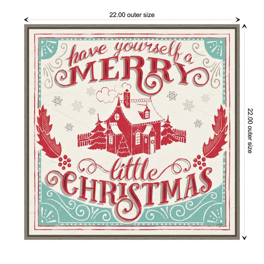 22 In. Merry Little Christmas V Christmas Holiday Framed Canvas Box Wall Art 7 22 In. Merry Little Christmas V Christmas Holiday Framed Canvas Box Wall Art - Image 5