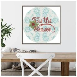 22 In. Christmas Poinsettias Collection C Christmas Holiday Framed Canvas Box Wall Art -Christmas Decor Shop amanti art christmas wall decorations 38865456354 44 1000