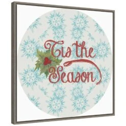 22 In. Christmas Poinsettias Collection C Christmas Holiday Framed Canvas Box Wall Art -Christmas Decor Shop amanti art christmas wall decorations 38865456354 c3 1000