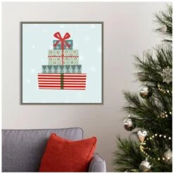 22 In. Holiday Llama Collection C Christmas Holiday Framed Canvas Box Wall Art -Christmas Decor Shop amanti art christmas wall decorations 38865456368 31 1000