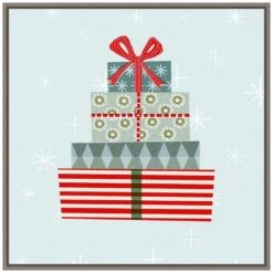 22 In. Holiday Llama Collection C Christmas Holiday Framed Canvas Box Wall Art