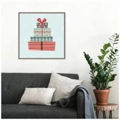22 In. Holiday Llama Collection C Christmas Holiday Framed Canvas Box Wall Art -Christmas Decor Shop amanti art christmas wall decorations 38865456368 fa 1000