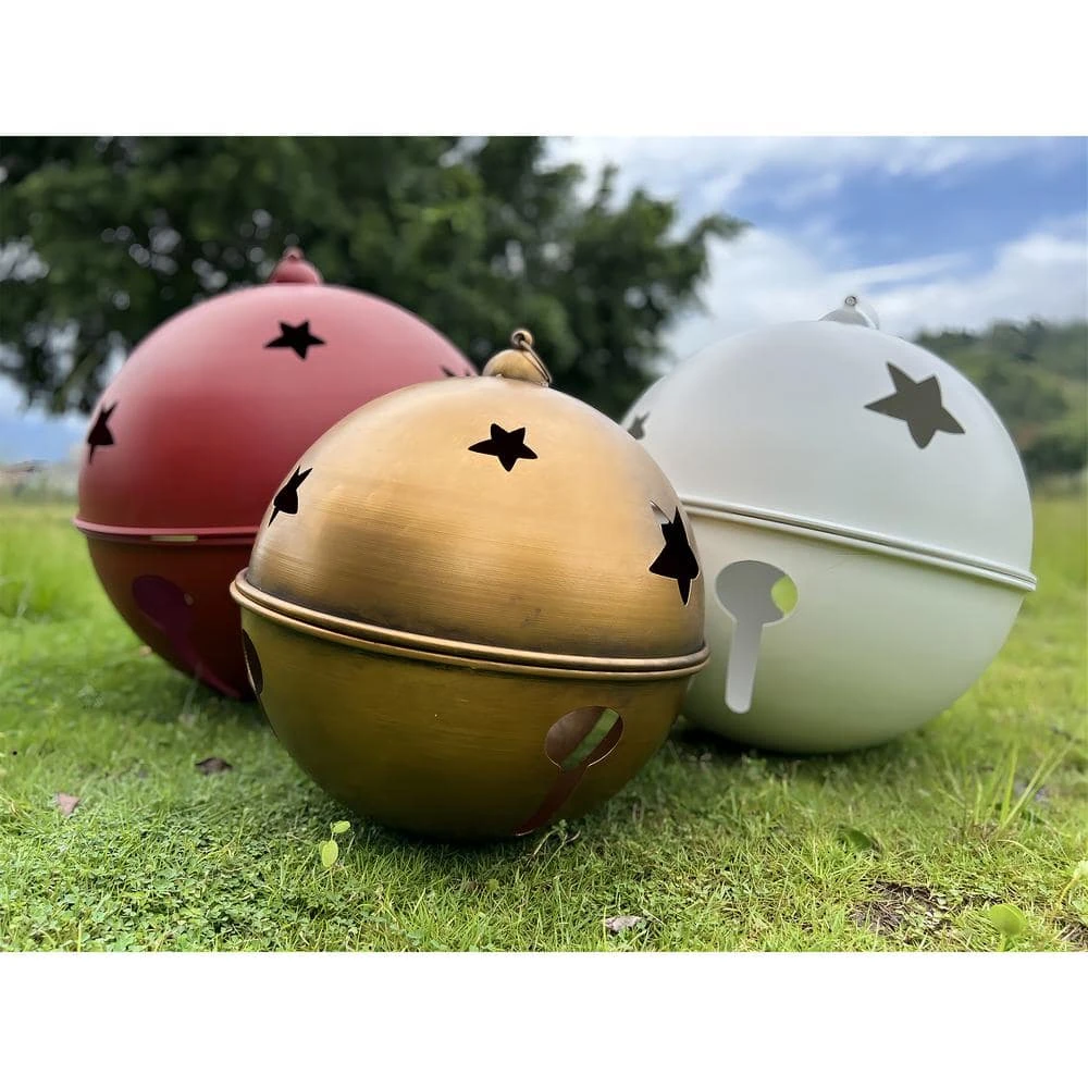 23.62 In. L Metal Jingle Bell Christmas Ornament (Set Of 3) 3 23.62 In. L Metal Jingle Bell Christmas Ornament (Set Of 3)