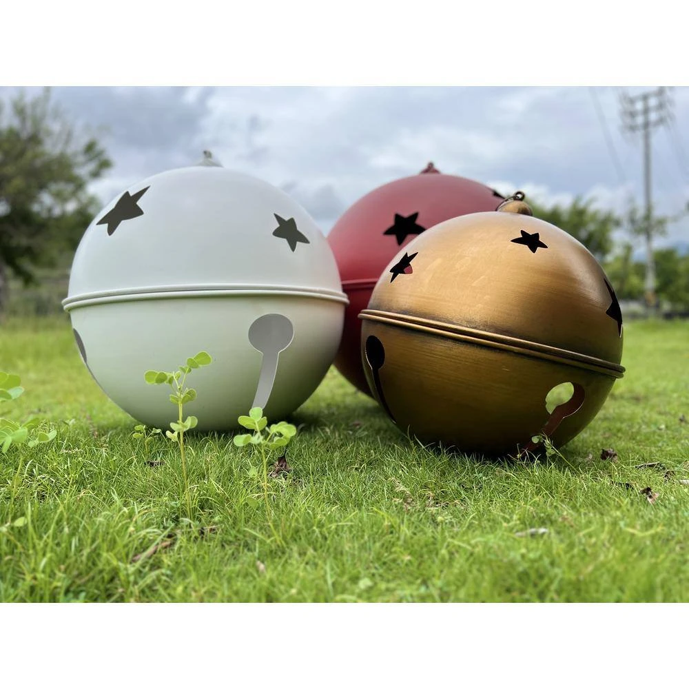 23.62 In. L Metal Jingle Bell Christmas Ornament (Set Of 3) 5 23.62 In. L Metal Jingle Bell Christmas Ornament (Set Of 3) - Image 3