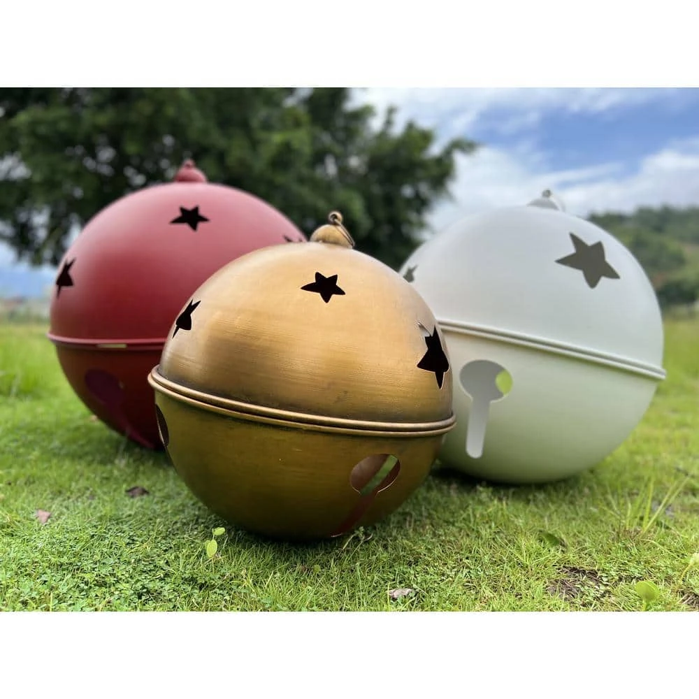 23.62 In. L Metal Jingle Bell Christmas Ornament (Set Of 3) 4 23.62 In. L Metal Jingle Bell Christmas Ornament (Set Of 3) - Image 2