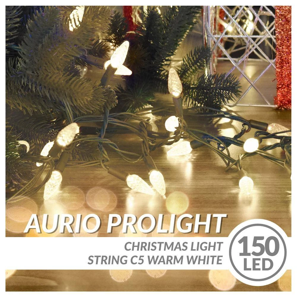 49.66 Ft. 150-Light LED Warm White Christmas String Light, Indoor/Outdoor C5 Lights With Continuous-On Technology 8 49.66 Ft. 150-Light LED Warm White Christmas String Light, Indoor/Outdoor C5 Lights With Continuous-On Technology - Image 6