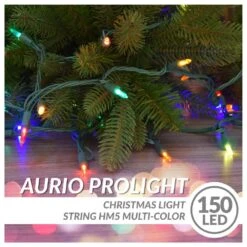 49.66 Ft. 150-Light LED Multi-Color Christmas String Light, Indoor/Outdoor Mini Lights With Continuous-On Technology -Christmas Decor Shop aurio lighting christmas string lights plcl150 hm5 m fa 1000