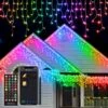 33 Ft. 299 LED Smart Icicle Lights Christmas W/58 Multicolor Modes Musical Modes Outdoor Waterproof Indoor Outdoor -Christmas Decor Shop avatar controls christmas string lights absl18 10m 64 1000