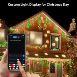 33 Ft. 299 LED Smart Icicle Lights Christmas W/58 Multicolor Modes Musical Modes Outdoor Waterproof Indoor Outdoor -Christmas Decor Shop avatar controls christmas string lights absl18 10m fa 1000