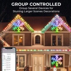 31.5 In. Big Snowflake Smart Lights Sparkleing DIY Color Changing Remote App Control 78 LED Prelit Window Hanging Lights -Christmas Decor Shop avatar controls christmas window decorations absl69 1f 1000