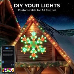 31.5 In. Big Snowflake Smart Lights Sparkleing DIY Color Changing Remote App Control 78 LED Prelit Window Hanging Lights -Christmas Decor Shop avatar controls christmas window decorations absl69 44 1000