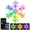 31.5 In. Big Snowflake Smart Lights Sparkleing DIY Color Changing Remote App Control 78 LED Prelit Window Hanging Lights -Christmas Decor Shop avatar controls christmas window decorations absl69 64 1000