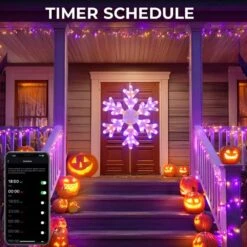 31.5 In. Big Snowflake Smart Lights Sparkleing DIY Color Changing Remote App Control 78 LED Prelit Window Hanging Lights -Christmas Decor Shop avatar controls christmas window decorations absl69 c3 1000