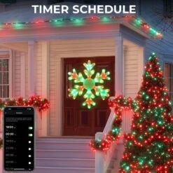 31.5 In. Big Snowflake Smart Lights Sparkleing DIY Color Changing Remote App Control 78 LED Prelit Window Hanging Lights -Christmas Decor Shop avatar controls christmas window decorations absl69 fa 1000