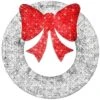 Best Choice Products 30 In. Pre-Lit LED Metal Outdoor Artificial Christmas Wreath With 100 Lights And Silver/Red Bow -Christmas Decor Shop best choice products christmas wreaths sky8137 64 1000