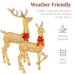 Best Choice Products 60 In. LED Metal Deer Family Christmas Yard Decoration -Christmas Decor Shop best choice products christmas yard decorations sky5826 44 1000