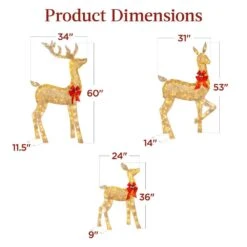 Best Choice Products 60 In. LED Metal Deer Family Christmas Yard Decoration -Christmas Decor Shop best choice products christmas yard decorations sky5826 76 1000