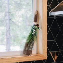 24 In. White Decorative Holiday Broom Arrangement (2-Pack) -Christmas Decor Shop bindle brass artificial christmas plants bb35 101948 4f 1000