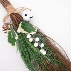 24 In. White Decorative Holiday Broom Arrangement (2-Pack) -Christmas Decor Shop bindle brass artificial christmas plants bb35 101948 c3 1000