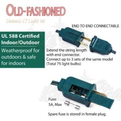 25 Ft. 25-Light Multi-Color Christmas C7 Incandescent Old Fashioned String Lights -Christmas Decor Shop brite star christmas string lights 37 830 00 44 1000