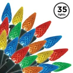 12 Ft. 35-Count LED C6 Faceted Multi Christmas Lights