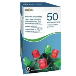 17 Ft. 50-Count LED Red/Green Christmas Micro Mini Lights -Christmas Decor Shop brite star christmas string lights 39 337 00 c3 1000