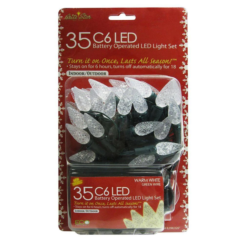 12.33 Ft. 35-Count C6 LED Warm White Christmas String Lights 4 12.33 Ft. 35-Count C6 LED Warm White Christmas String Lights - Image 2