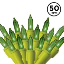 50-Light Designer Series Apple Green Mini Lights, Apple Green Wire 8 50-Light Designer Series Apple Green Mini Lights, Apple Green Wire -Christmas Decor Shop brite star christmas string lights 96 820 00 c3 1000