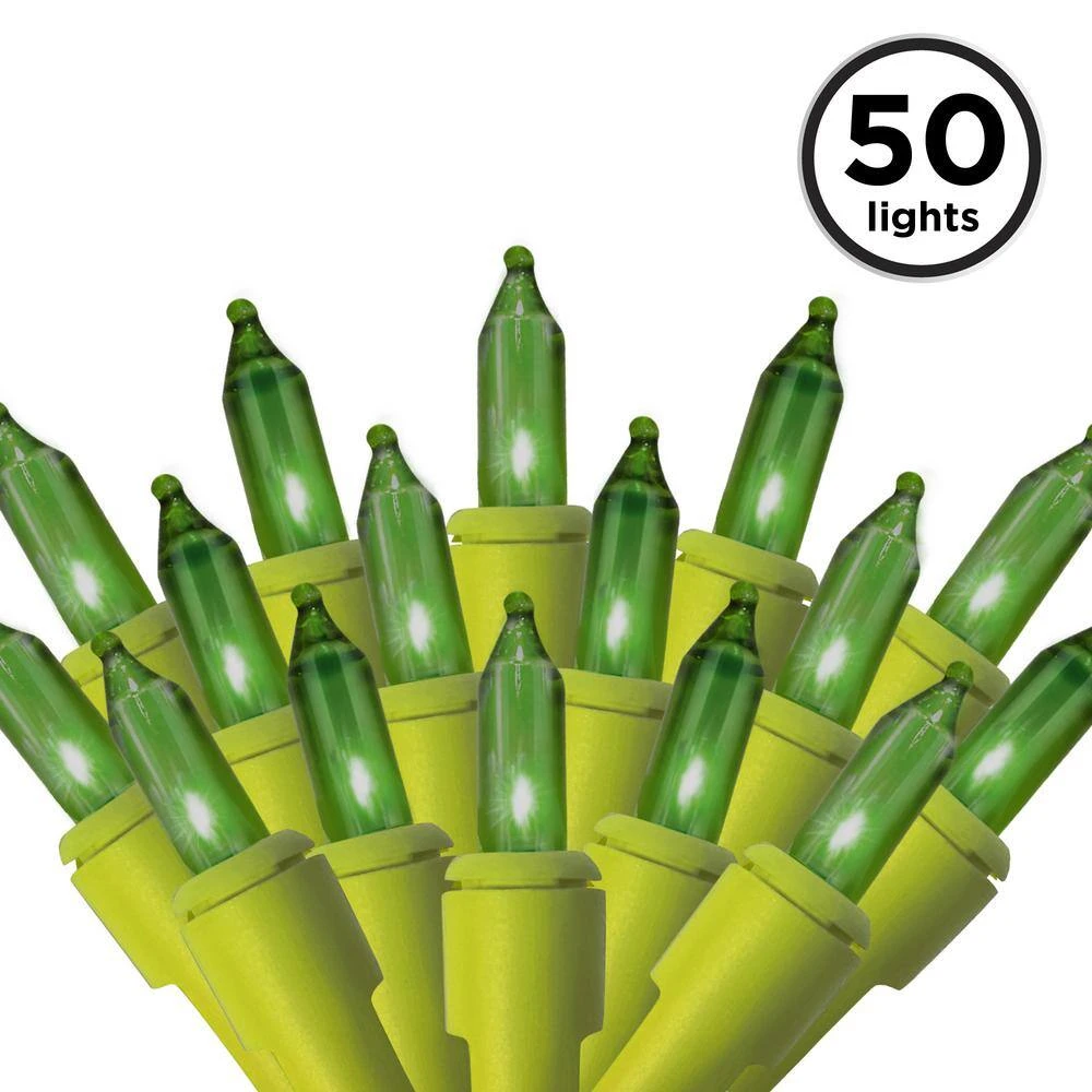 50-Light Designer Series Apple Green Mini Lights, Apple Green Wire 4 50-Light Designer Series Apple Green Mini Lights, Apple Green Wire - Image 2