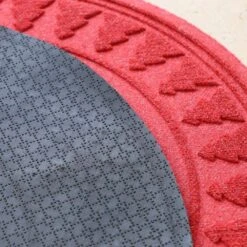 Waterhog Pine 35 In. Round PET Polyester Indoor Outdoor Tree Skirt Solid Red -Christmas Decor Shop bungalow flooring christmas tree skirts 20293653535 66 1000